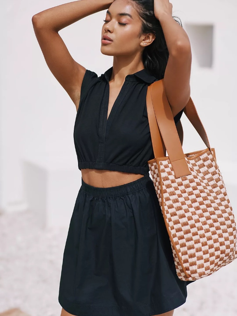 Anthropologie Black Cutout Dress large